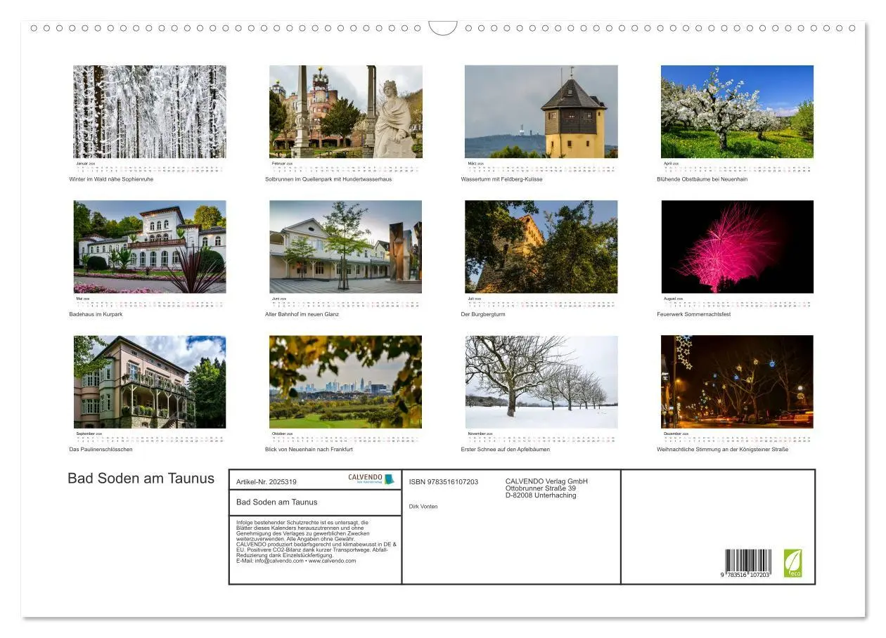Bild: 9783516107203 | Bad Soden am Taunus (Wandkalender 2026 DIN A2 quer), CALVENDO...
