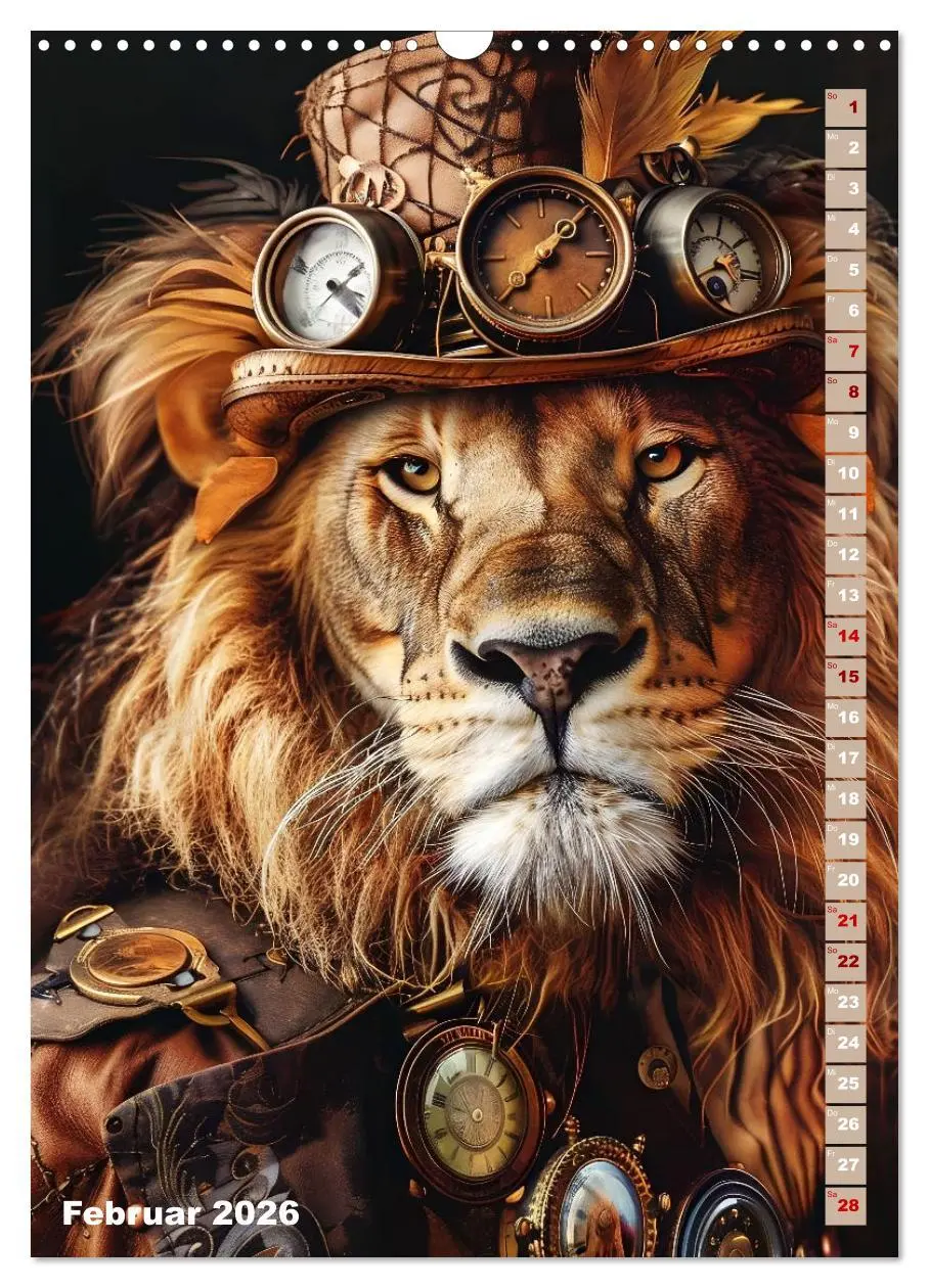 Bild: 9783516267303 | Steampunk Fauna (Wandkalender 2026 DIN A3 hoch), CALVENDO...