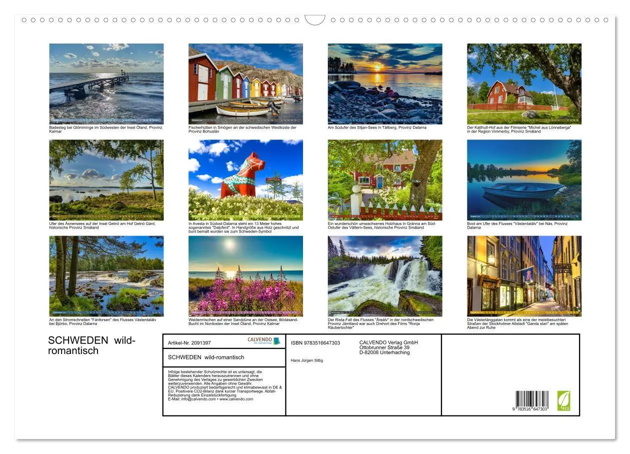 Bild: 9783516647303 | SCHWEDEN wild-romantisch (Wandkalender 2026 DIN A2 quer), CALVENDO...