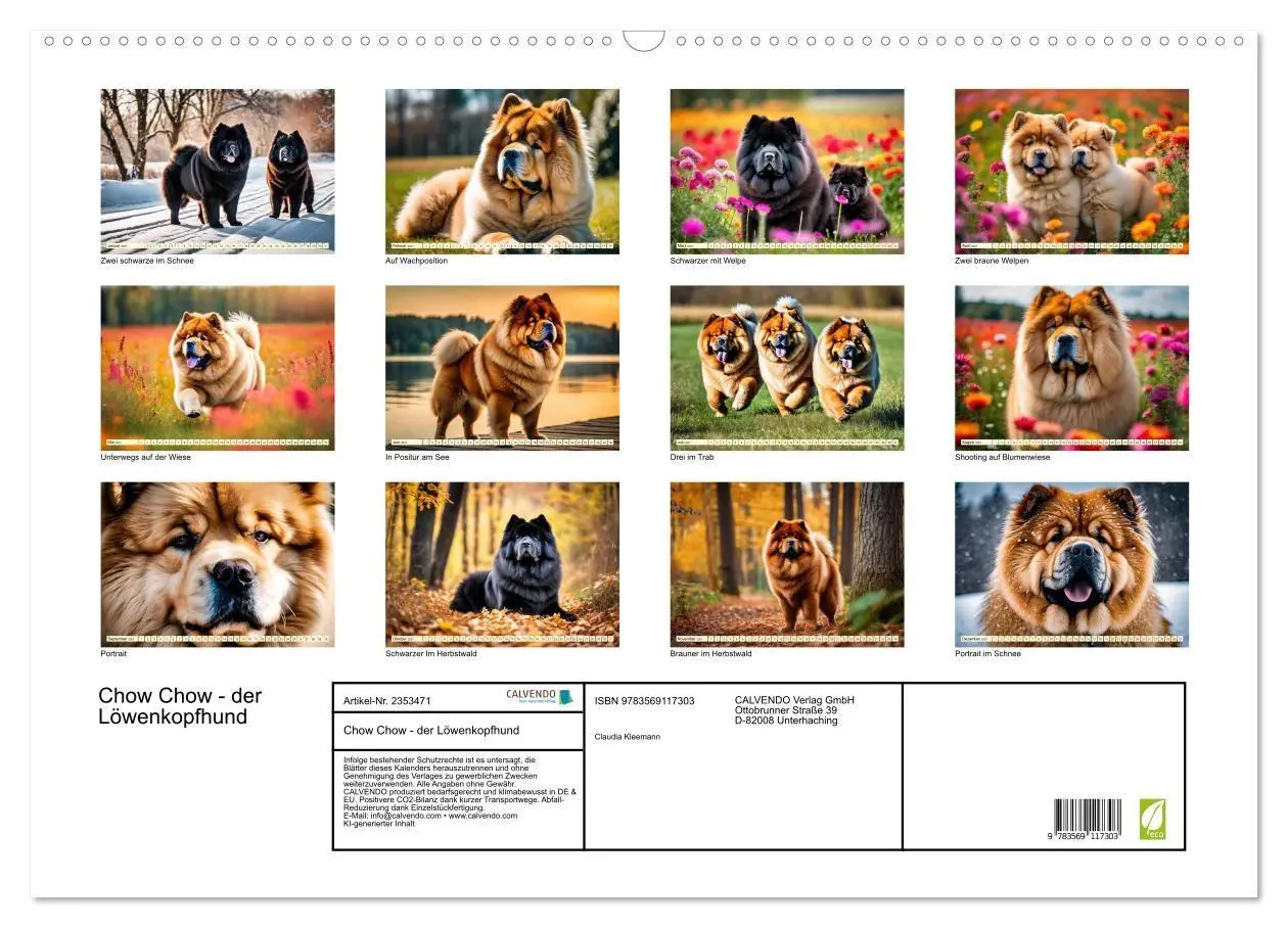 Bild: 9783569117303 | Chow Chow - der Löwenkopfhund (Wandkalender 2027 DIN A2 quer),...