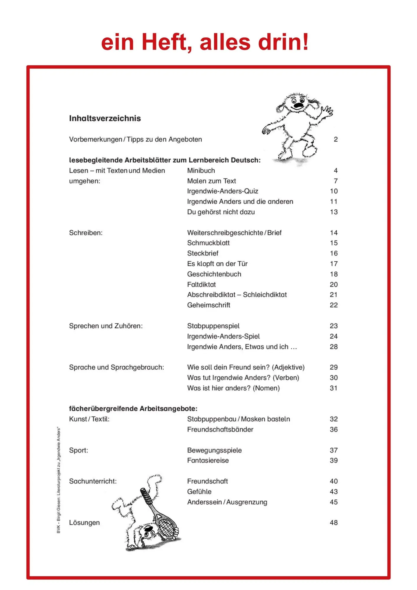 Bild: 9783936577303 | Literaturprojekt zu Irgendwie anders | Birgit Giesen | Broschüre