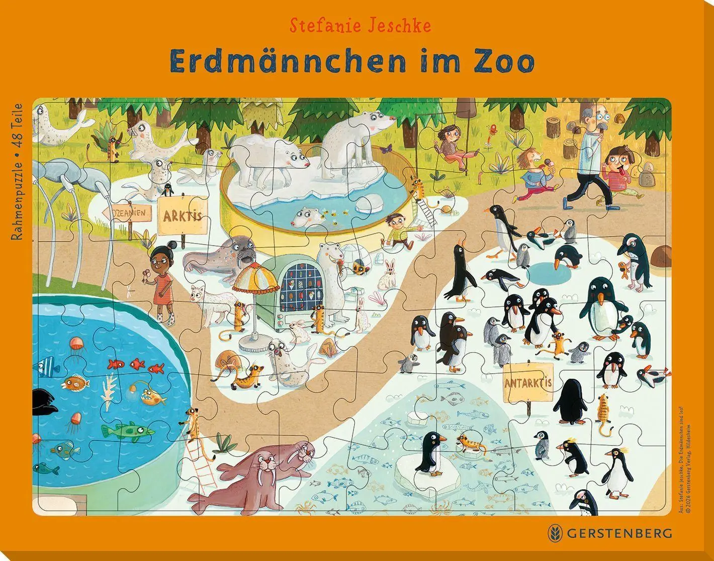Cover: 4250915937403 | Rahmenpuzzle Erdmännchen in Zoo - 48 Teile | Stefanie Jeschke | Spiel