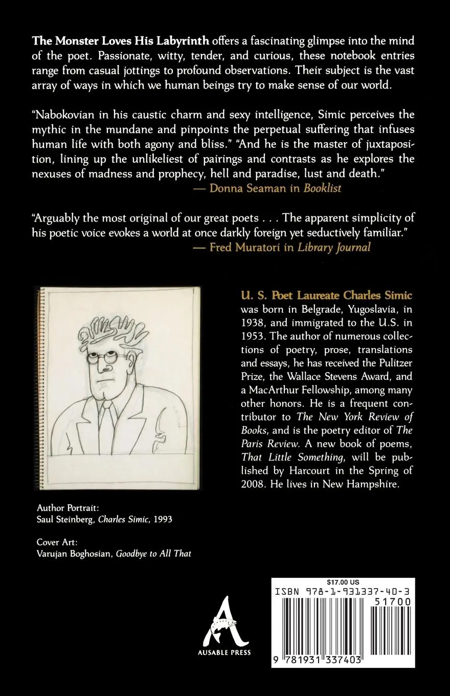 Rückseite: 9781931337403 | The Monster Loves His Labyrinth | Charles Simic | Taschenbuch | 2008