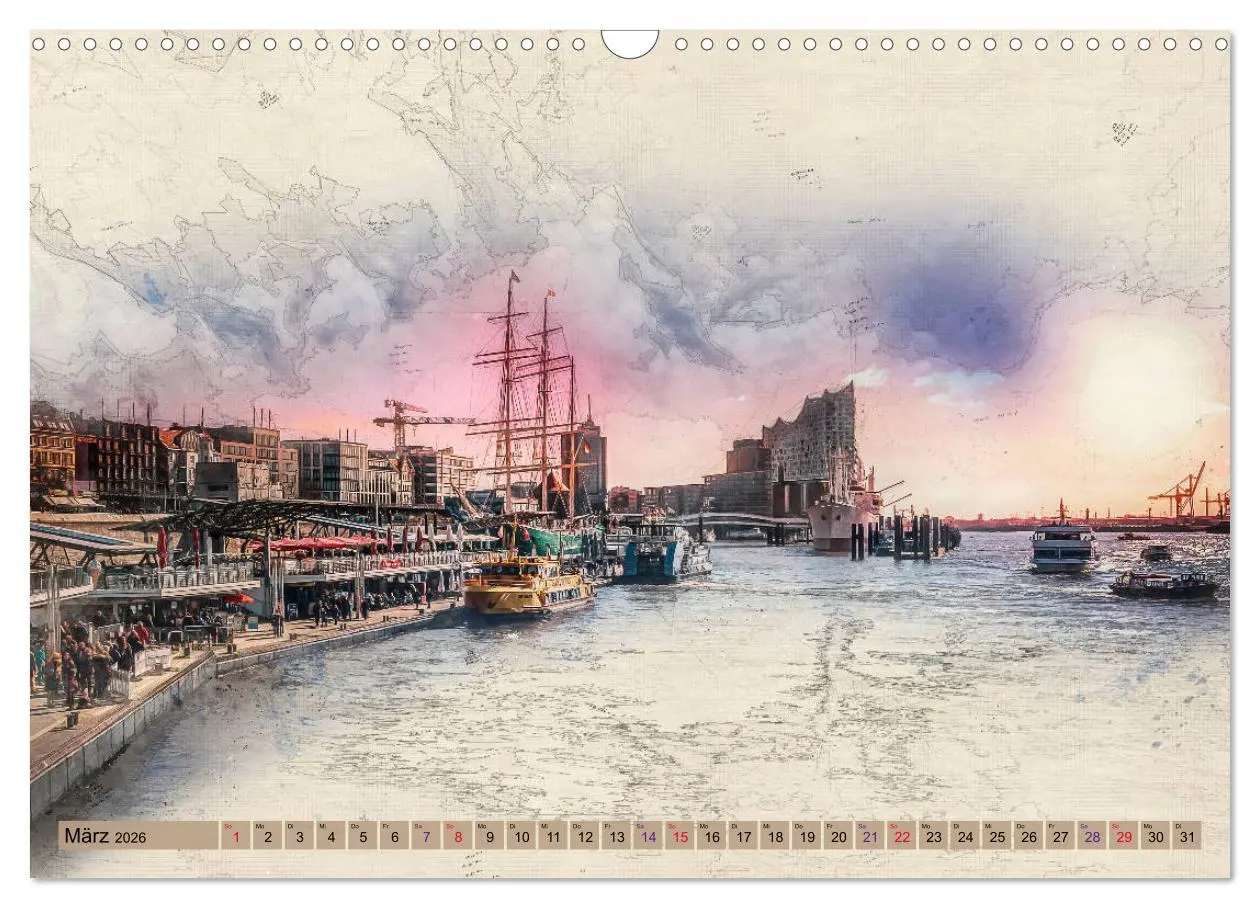 Bild: 9783457857403 | Hamburg für Genießer (Wandkalender 2026 DIN A3 quer), CALVENDO...