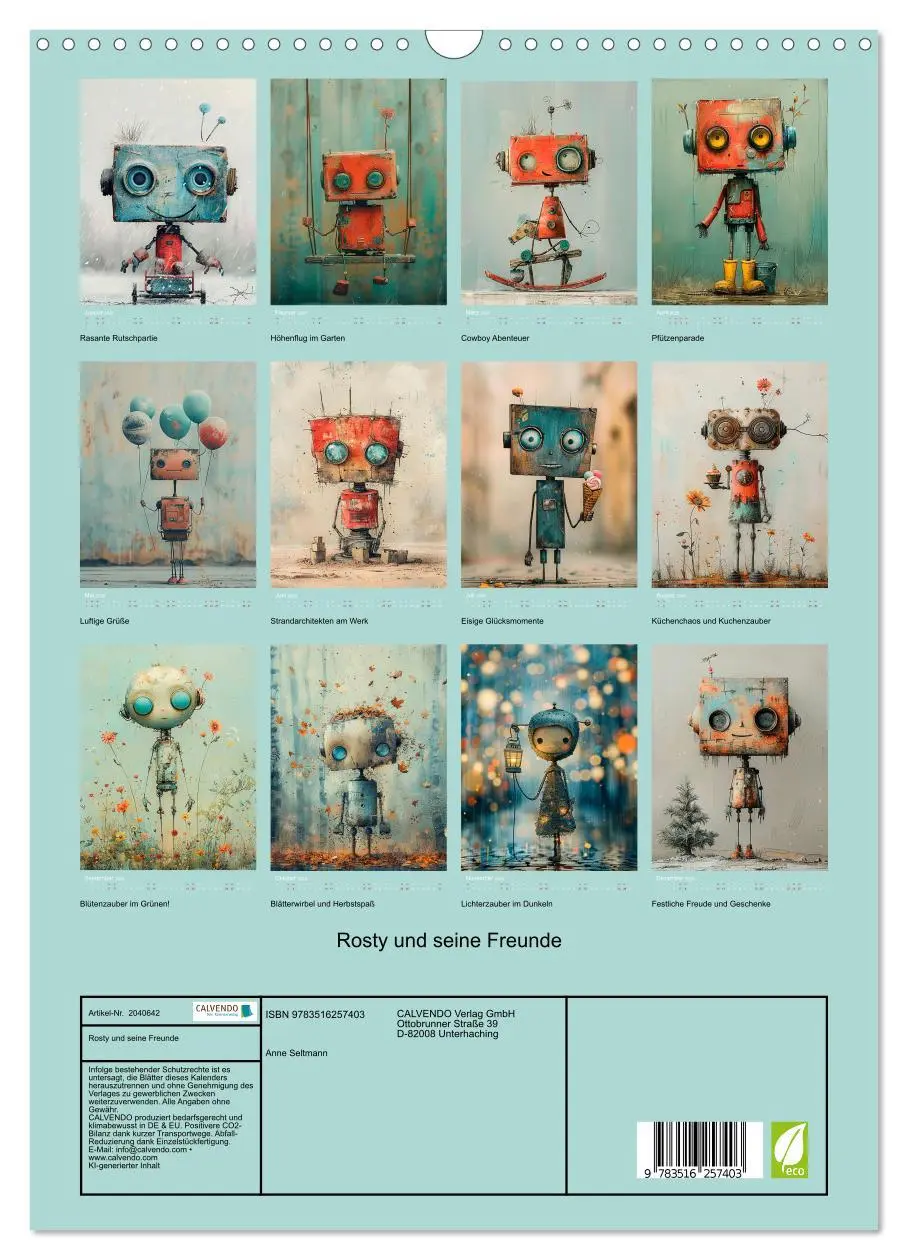 Bild: 9783516257403 | Rosty und seine Freunde (Wandkalender 2026 DIN A3 hoch), CALVENDO...