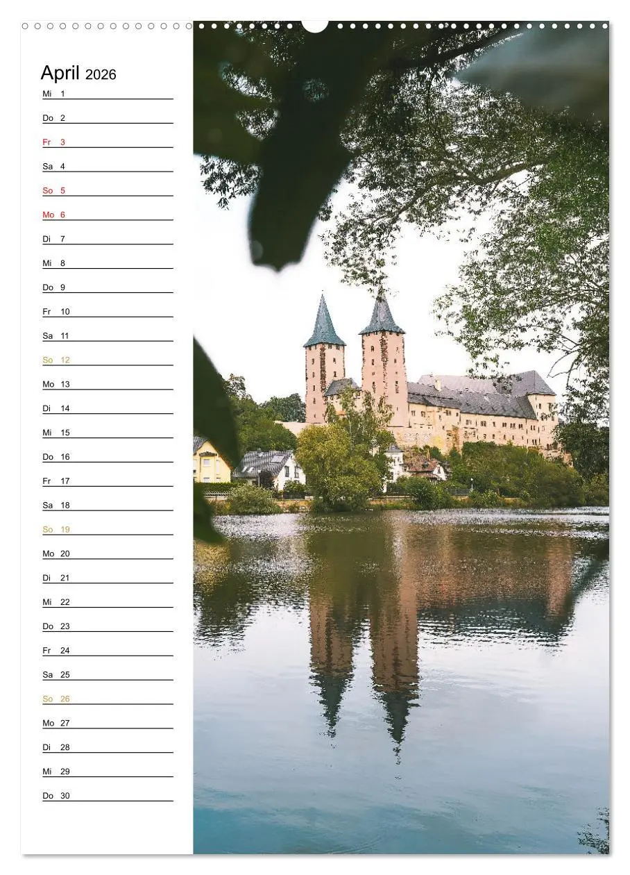 Bild: 9783516327403 | Sachsens Burgen und Schlösser - Beschreibbarer Kalender mit...