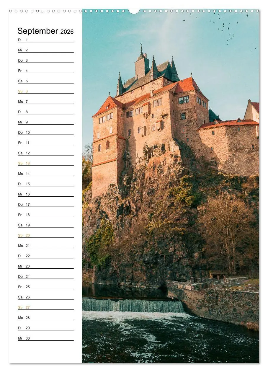 Bild: 9783516327403 | Sachsens Burgen und Schlösser - Beschreibbarer Kalender mit...