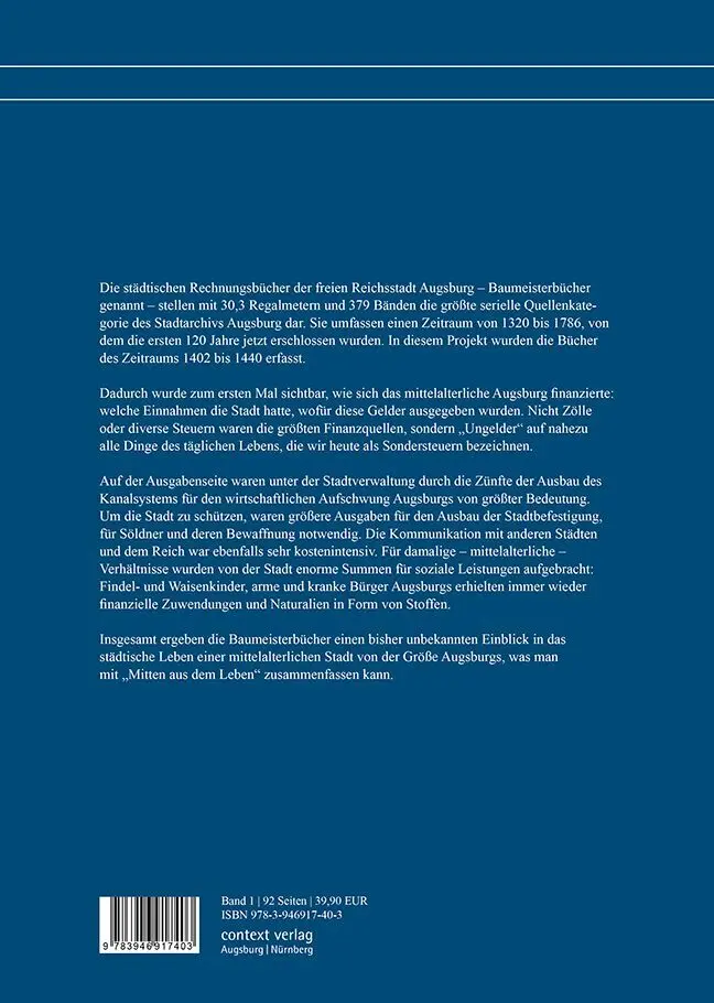 Bild: 9783946917403 | Die Augsburger Baumeisterbücher 1402 - 1440 | Dieter Voigt | Buch