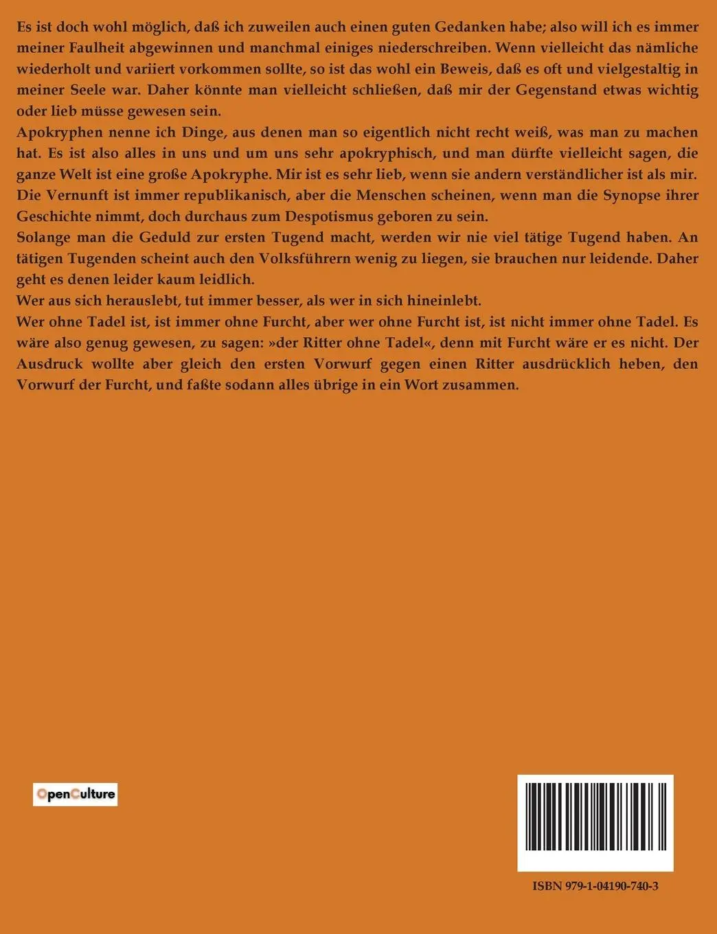 Rückseite: 9791041907403 | Apokryphen | Johann Gottfried Seume | Taschenbuch | 110 S. | Deutsch
