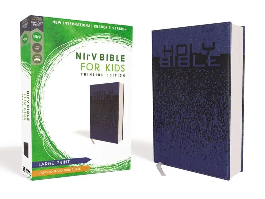 Cover: 9780310767503 | Nirv, Bible for Kids, Large Print, Leathersoft, Blue, Comfort Print