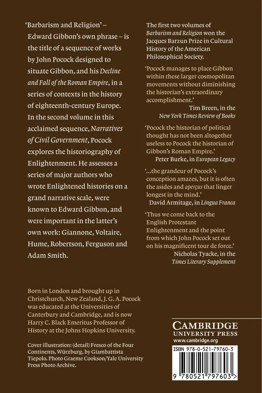 Rückseite: 9780521797603 | Barbarism and Religion | J. G. A. Pocock | Taschenbuch | Englisch