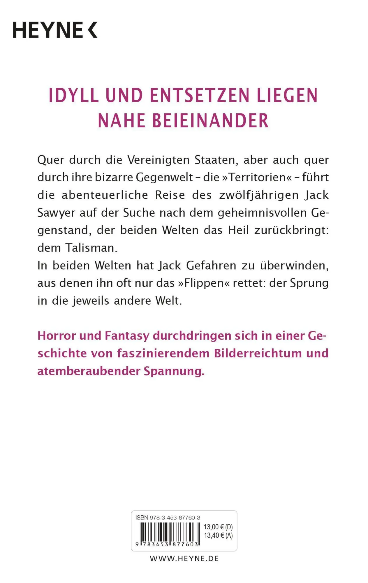 Bild: 9783453877603 | Der Talisman | Stephen King (u. a.) | Taschenbuch | 960 S. | Deutsch