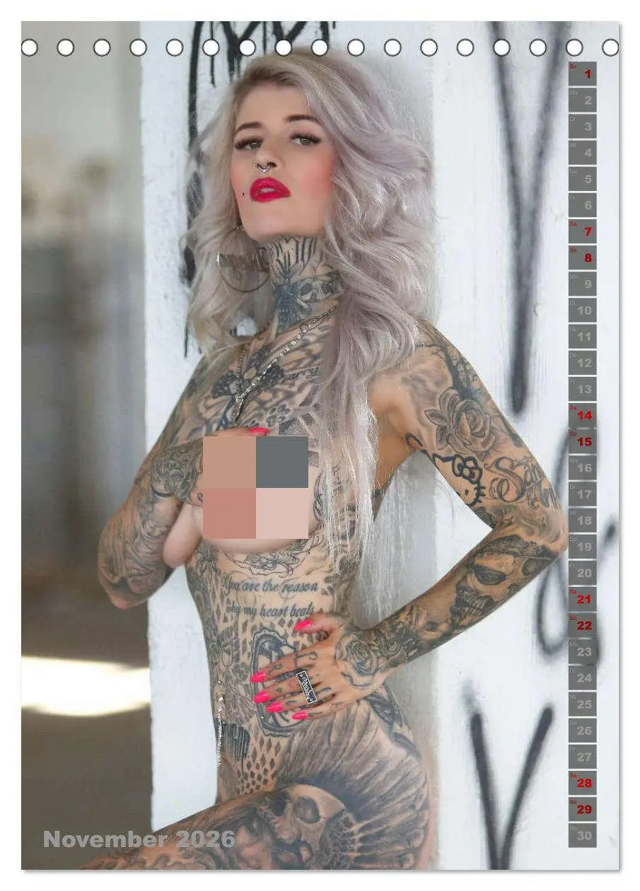 Bild: 9783516307603 | Beauty Tattoo Girls 2026 (Tischkalender 2026 DIN A5 hoch), CALVENDO...