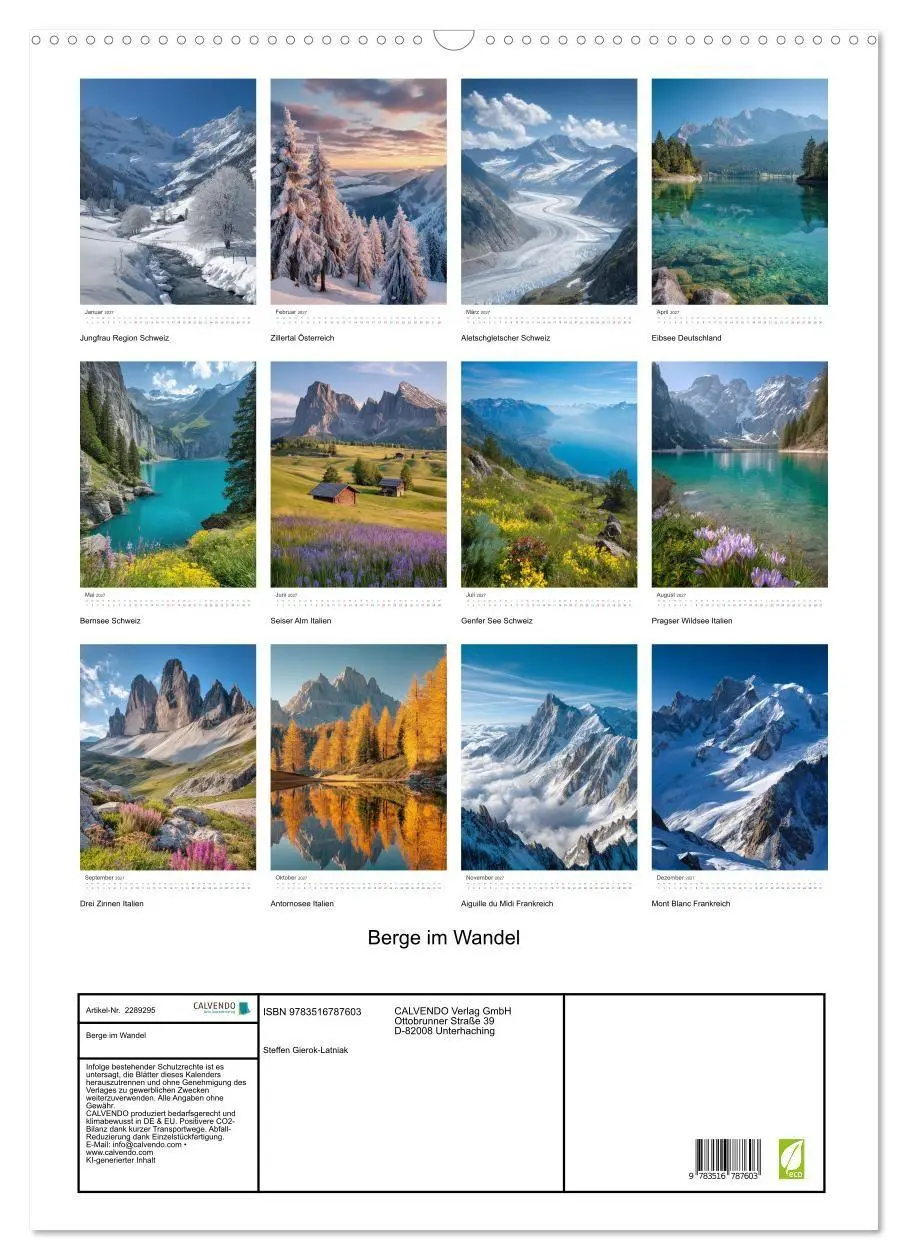 Bild: 9783516787603 | Berge im Wandel (Wandkalender 2027 DIN A2 hoch), CALVENDO...