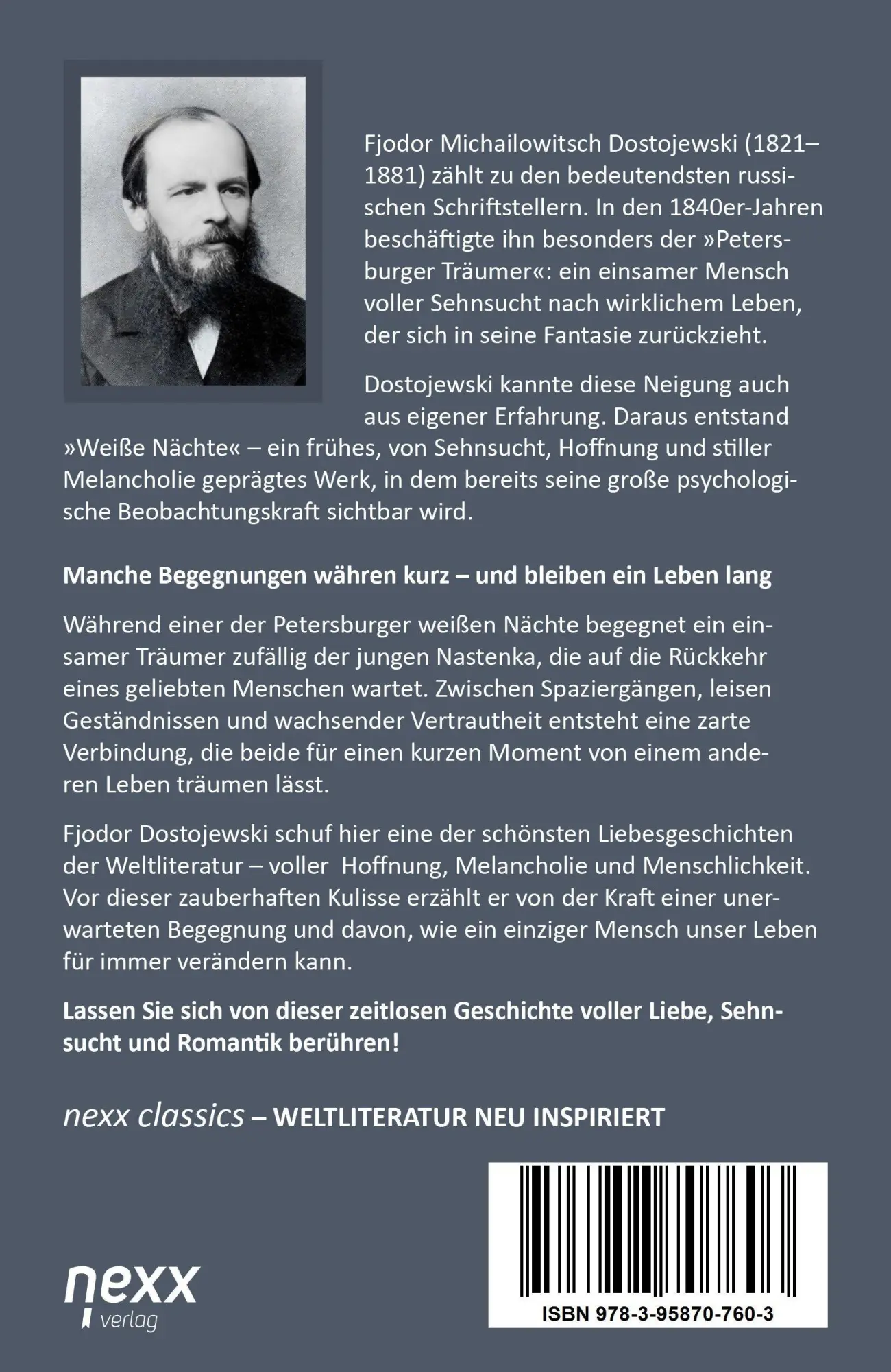 Autor: 9783958707603 | Weiße Nächte - Ein gefühlvoller Roman | Dostojewski | Taschenbuch