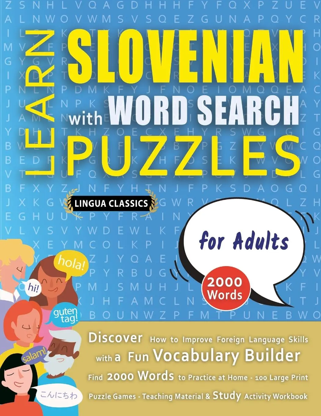 Cover: 9798349037603 | LEARN SLOVENIAN WITH WORD SEARCH PUZZLES FOR ADULTS - Discover How...