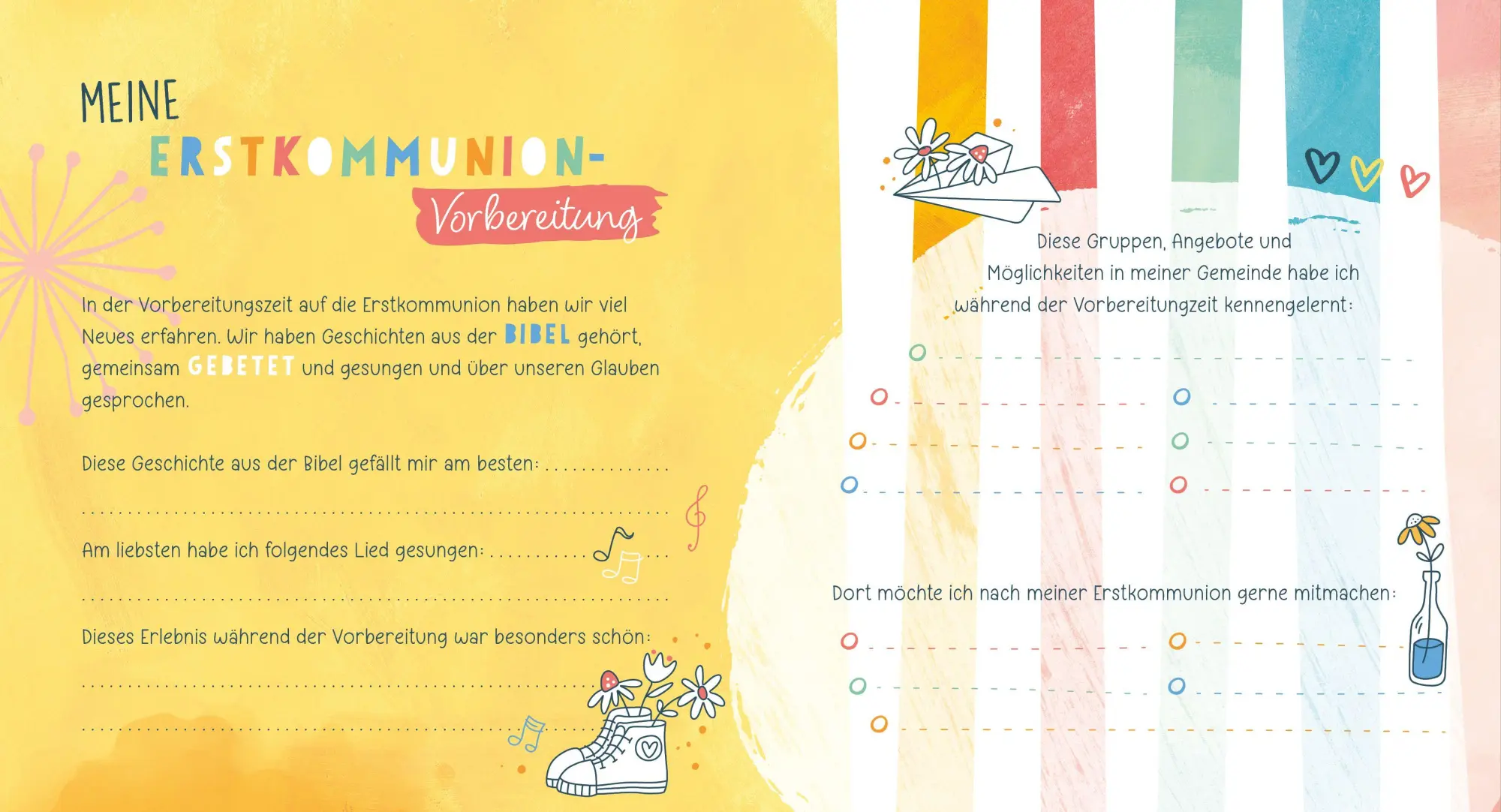 Bild: 9783451717703 | Meine Erstkommunion Erinnerungsalbum Floral | Sabine Frielinghaus