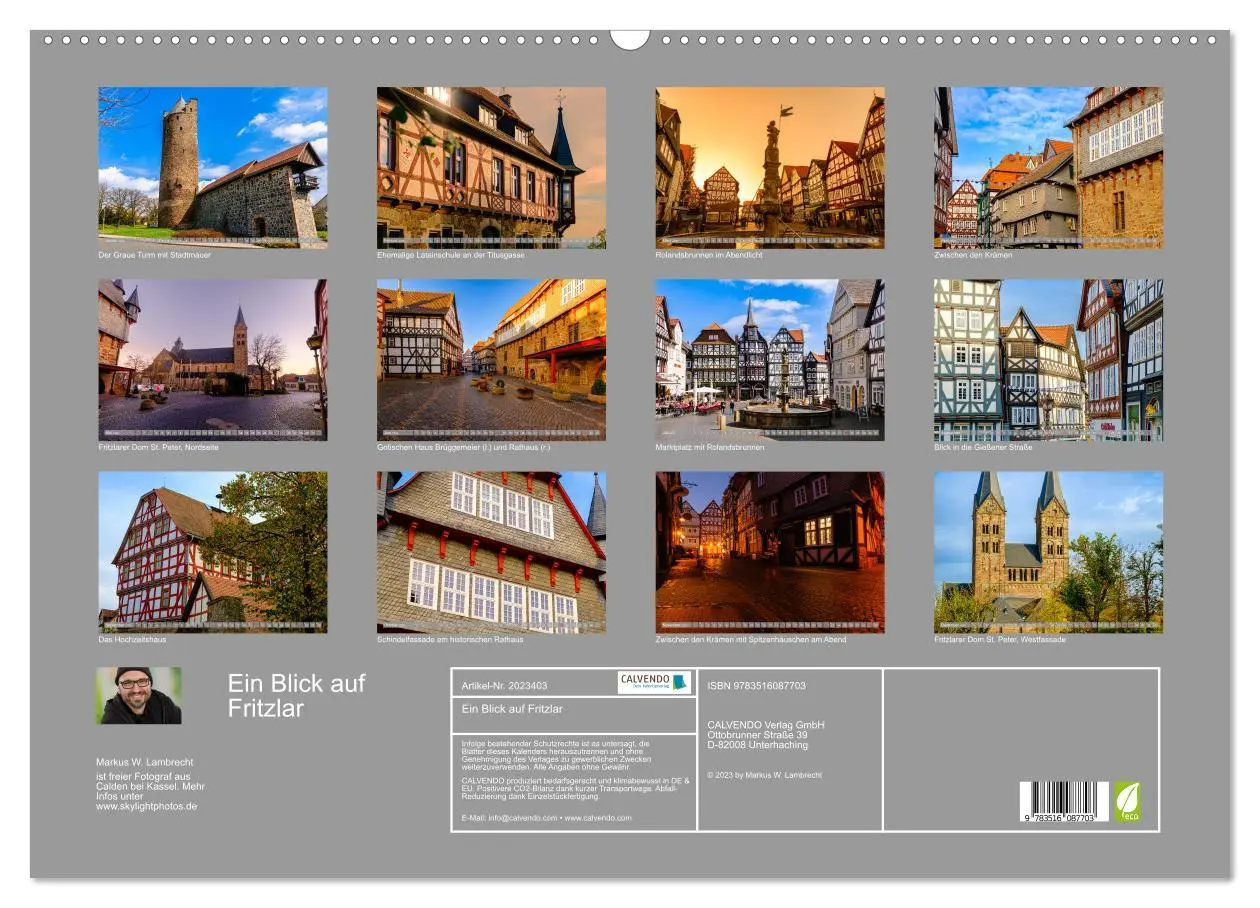 Bild: 9783516087703 | Ein Blick auf Fritzlar (Wandkalender 2026 DIN A2 quer), CALVENDO...