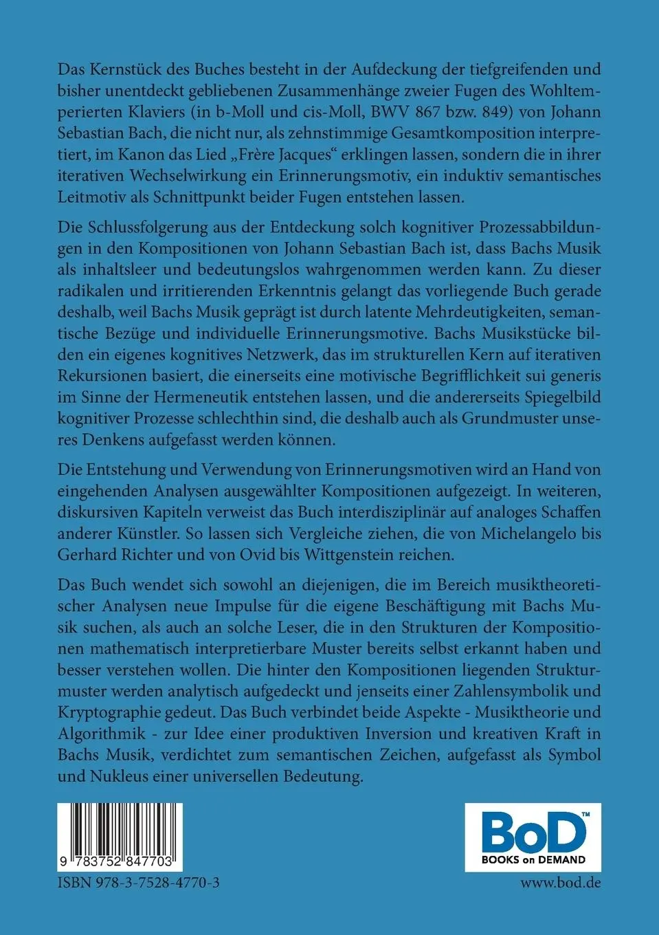 Rückseite: 9783752847703 | Motiv und Gedanke bei Johann Sebastian Bach | Henning Möller | Buch