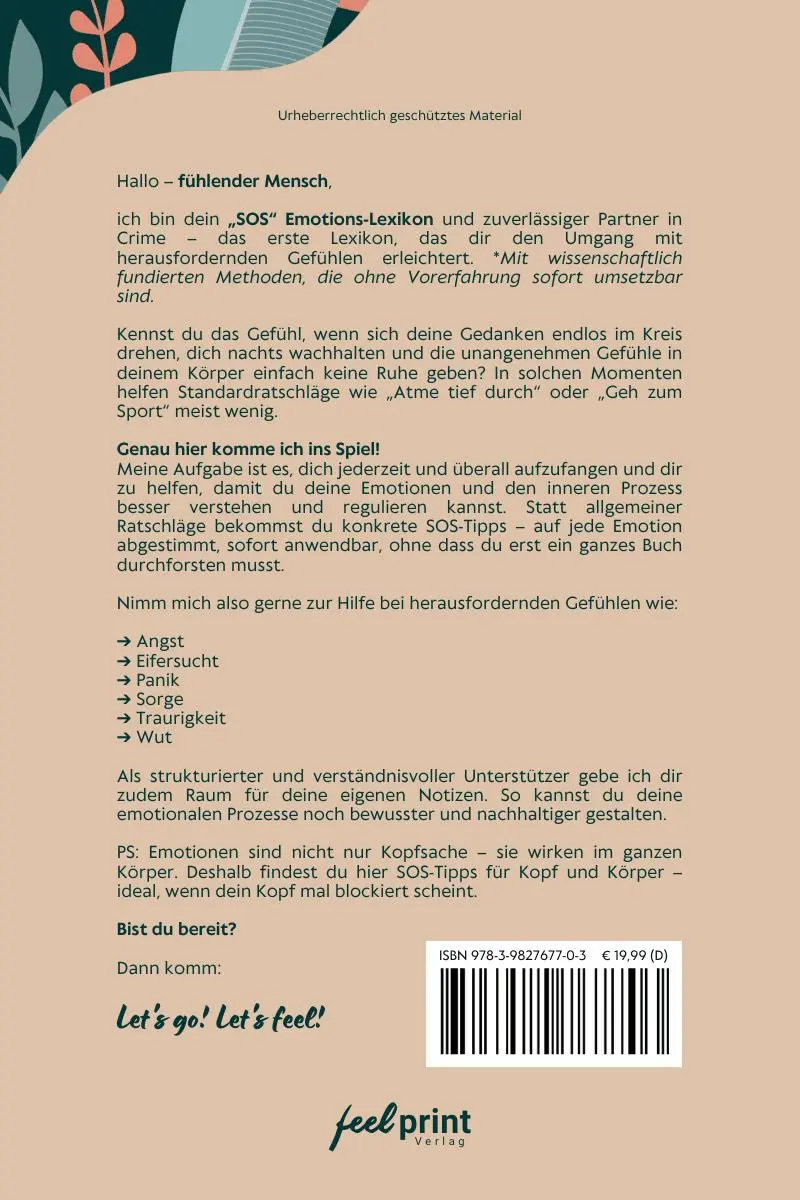 Rückseite: 9783982767703 | SOS Emotions-Lexikon | Löse deine Gefühle in Kopf &amp; Körper | Mosner