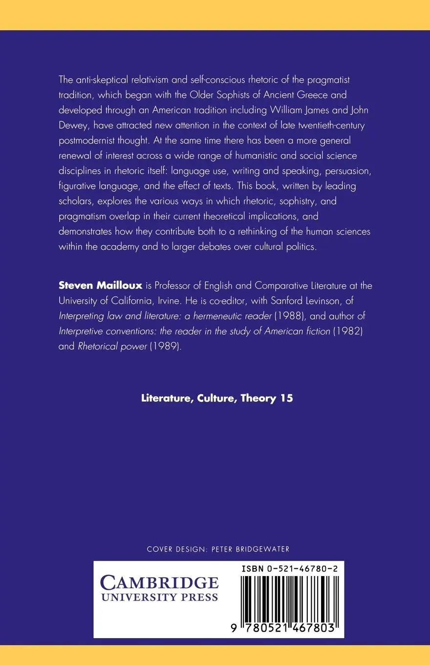 Rückseite: 9780521467803 | Rhetoric, Sophistry, Pragmatism | Steven Mailloux (u. a.) | Buch