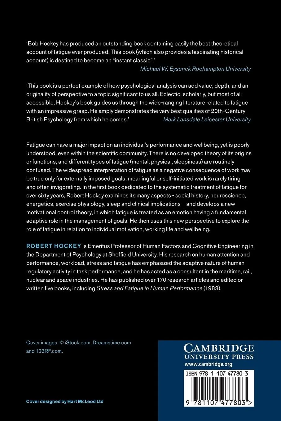 Rückseite: 9781107477803 | The Psychology of Fatigue | Work, Effort and Control | Robert Hockey