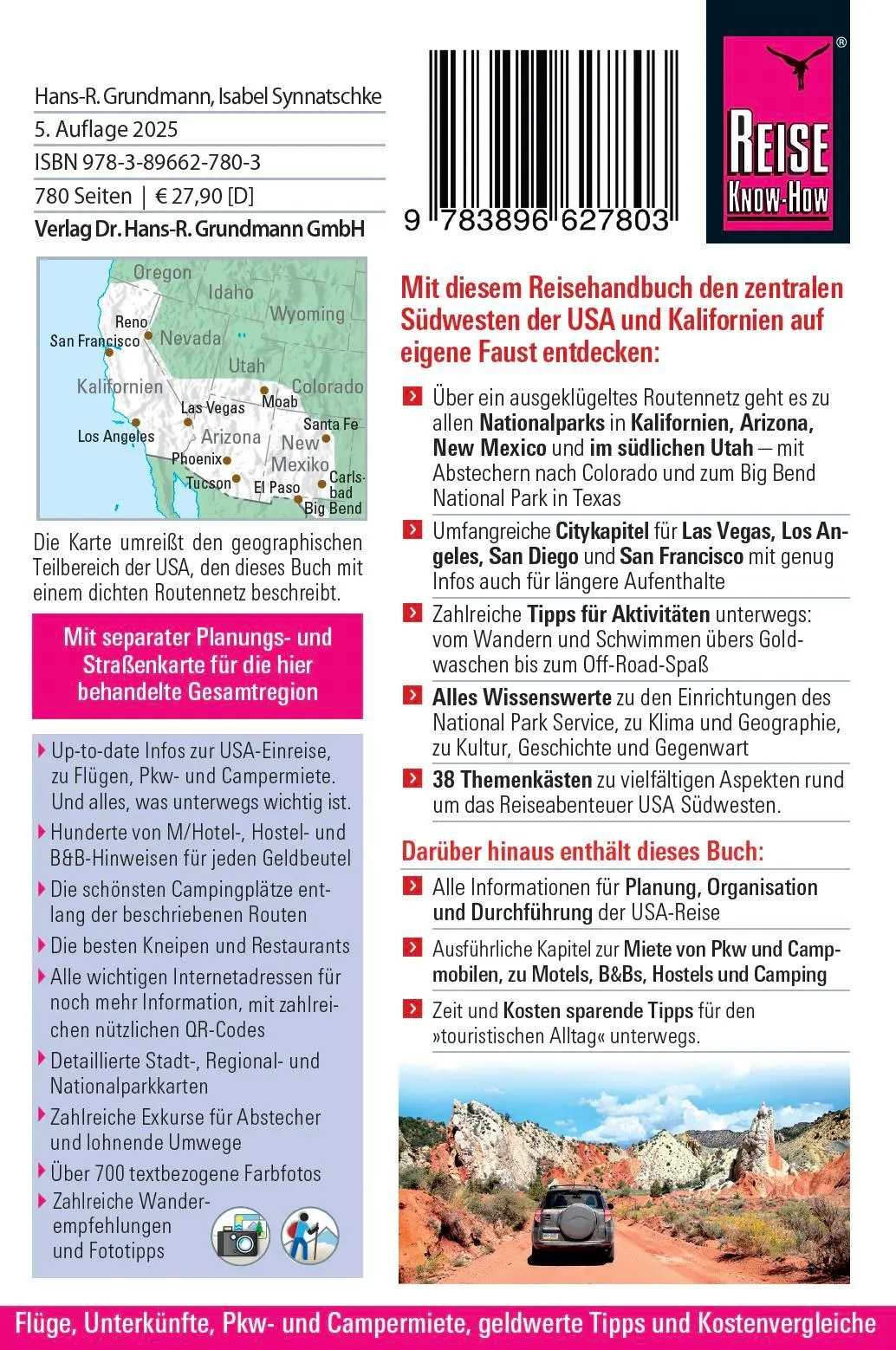 Rückseite: 9783896627803 | Reise Know-How Reiseführer USA Südwesten | mit ganz Kalifornien | Buch