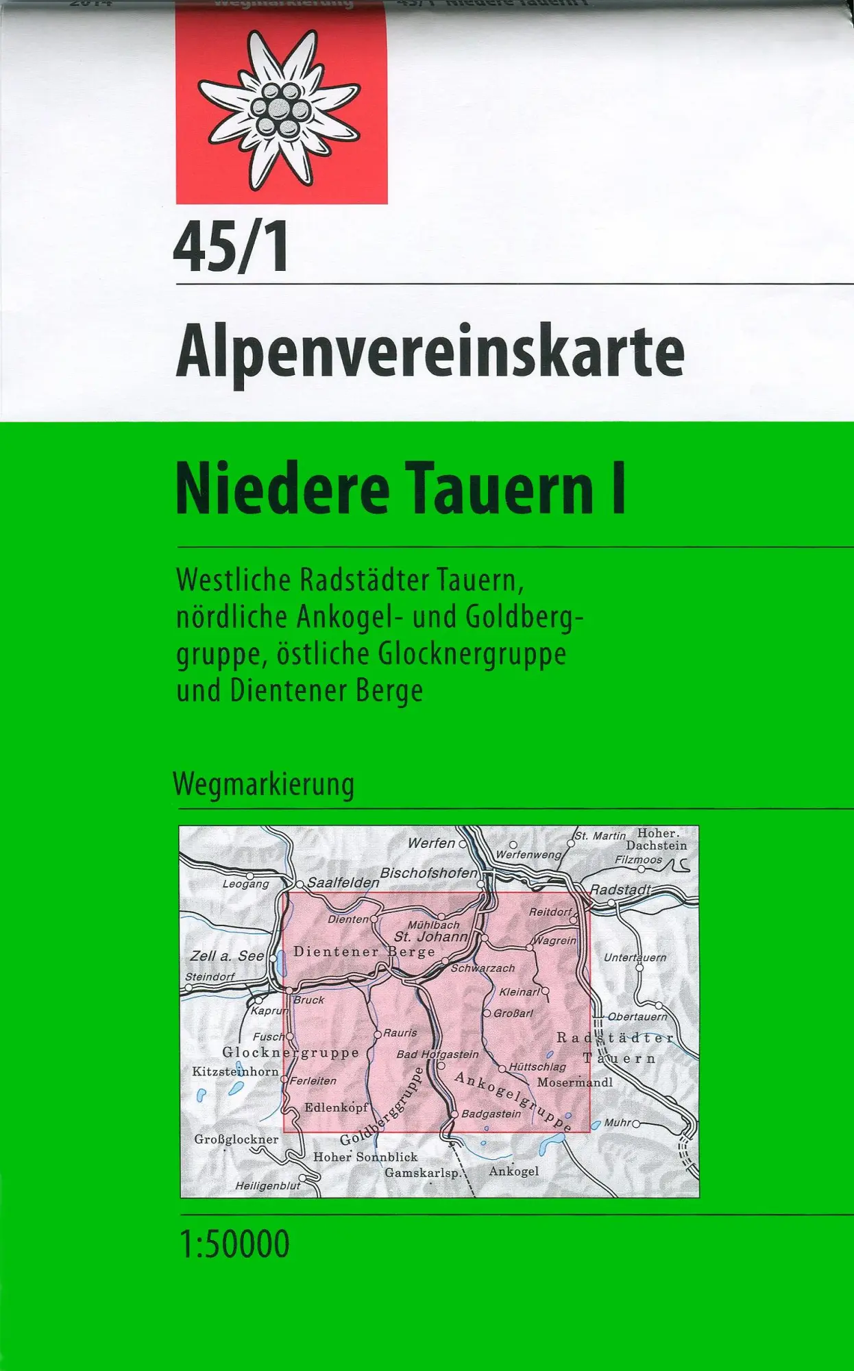 Cover: 9783928777803 | DAV Alpenvereinskarte 45/1 Niedere Tauern I. 1 : 50 000 Wegmarkierung