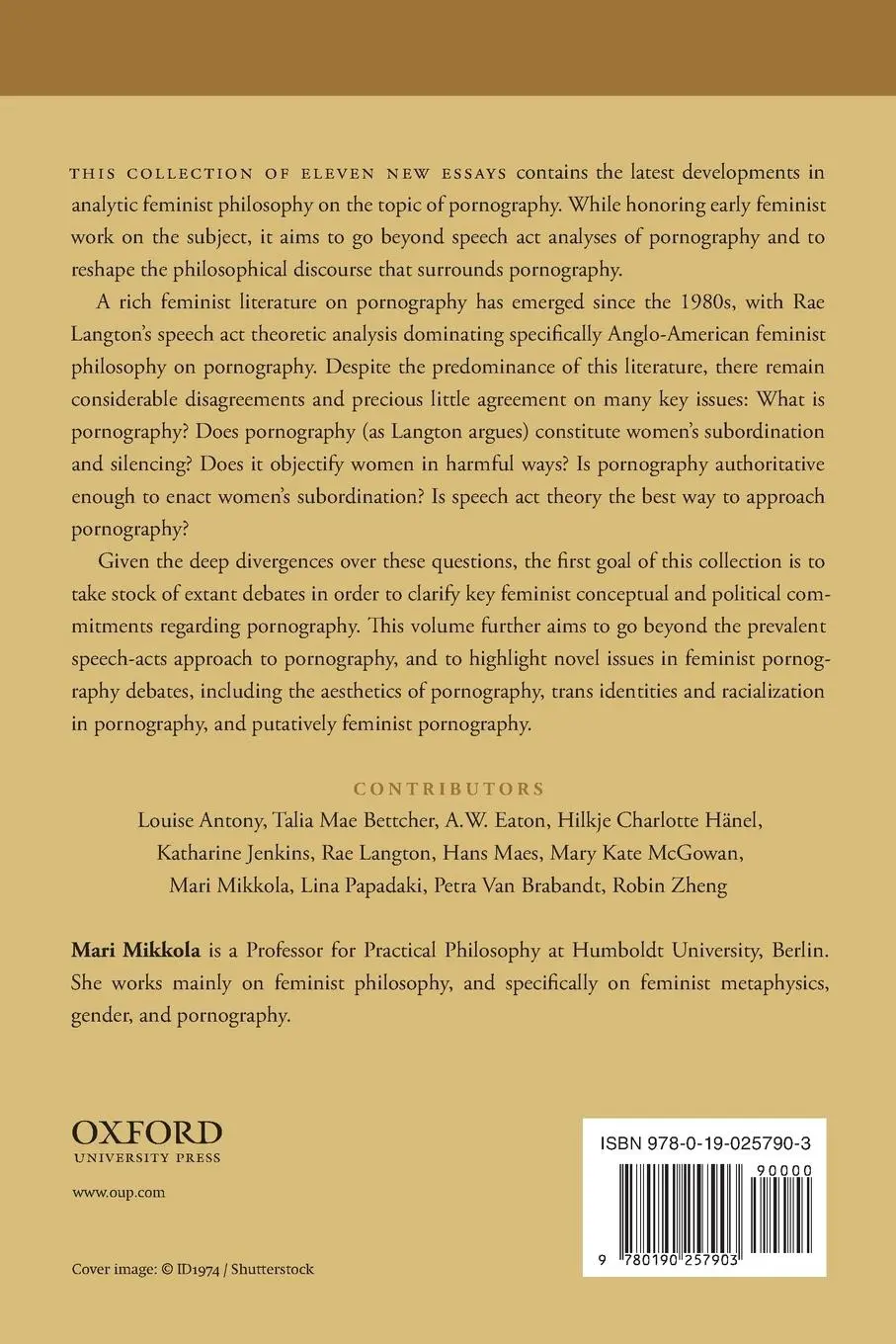 Rückseite: 9780190257903 | Beyond Speech | Pornography and Analytic Feminist Philosophy | Mikkola