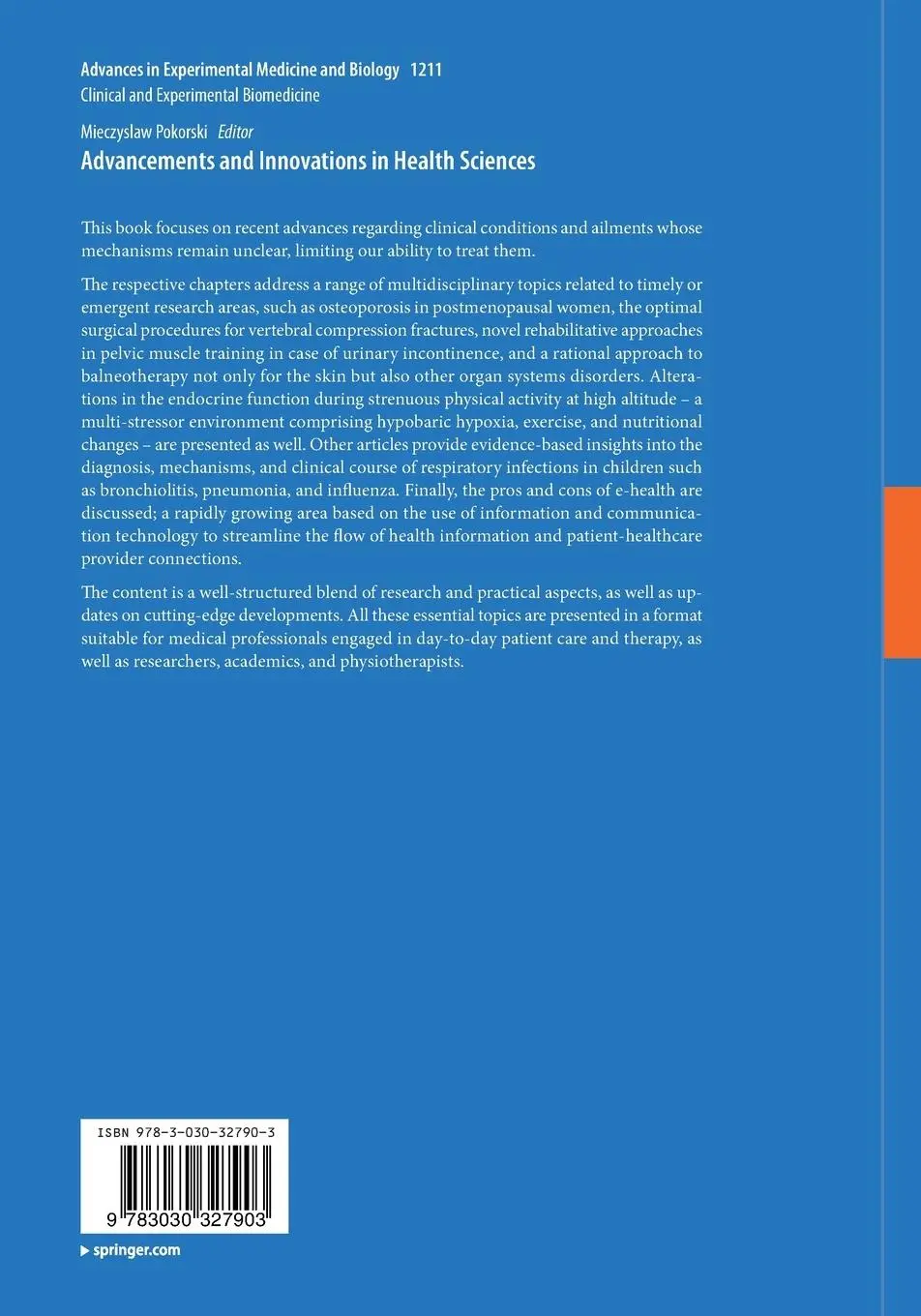 Rückseite: 9783030327903 | Advancements and Innovations in Health Sciences | Mieczyslaw Pokorski