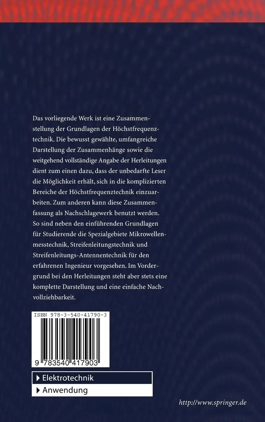 Rückseite: 9783540417903 | Höchstfrequenztechnik | Gregor Gronau | Buch | xvi | Deutsch | 2001