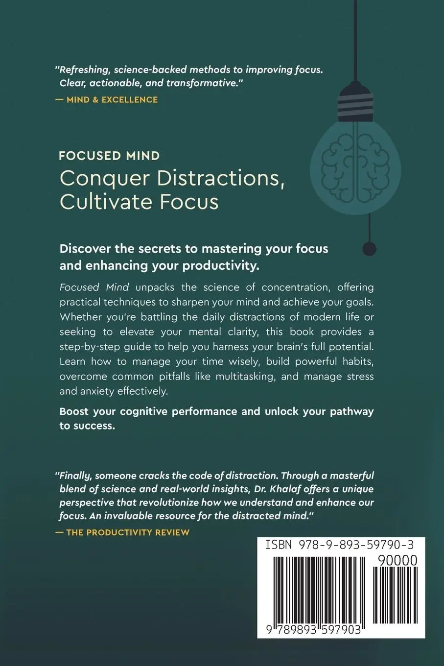 Rückseite: 9789893597903 | Focused Mind | Sharpen Your Concentration To Achieve More | Khalaf