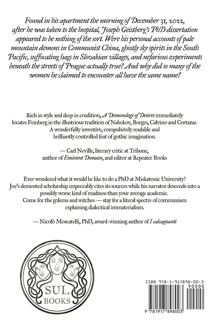Rückseite: 9781917898003 | A Demonology of Desires | Joe Grim Feinberg | Taschenbuch | Englisch