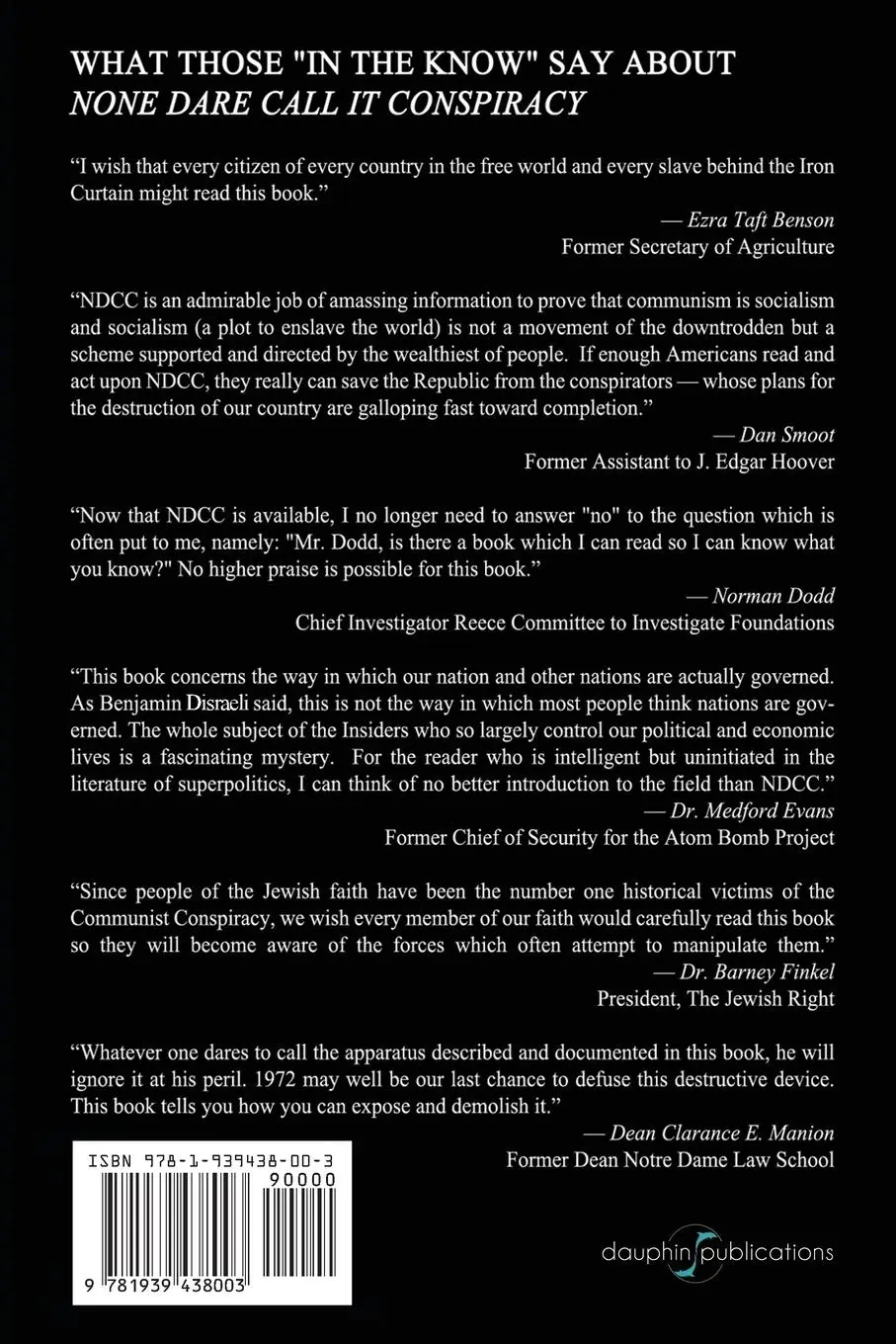Rückseite: 9781939438003 | None Dare Call It Conspiracy | Gary Allen (u. a.) | Taschenbuch