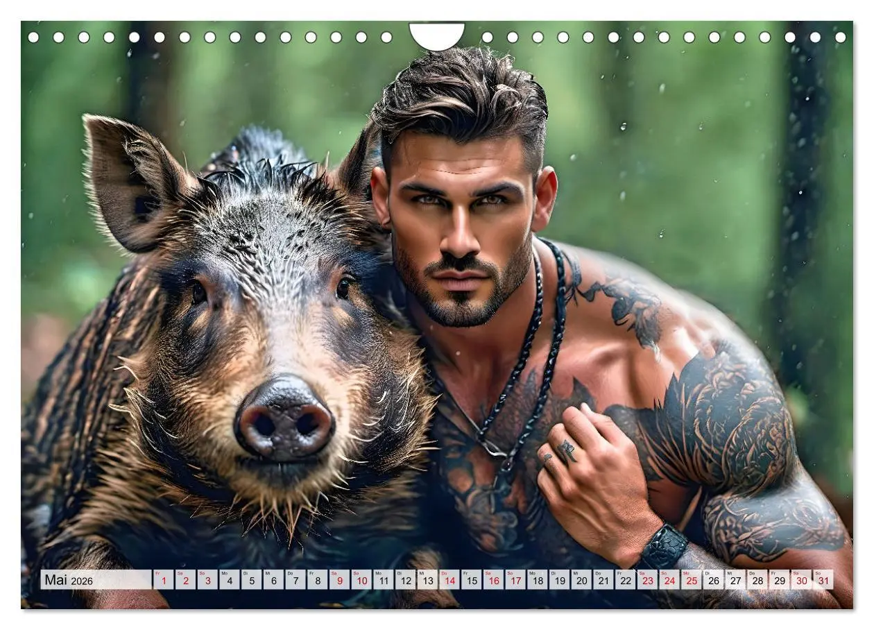 Bild: 9783457318003 | Naturburschen im Wald - Muskeln, Tattoos und Waldbewohner...