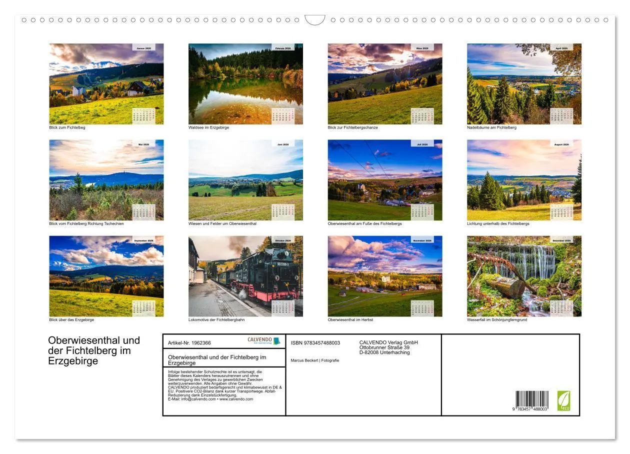 Bild: 9783457488003 | Oberwiesenthal und der Fichtelberg im Erzgebirge (Wandkalender 2026...