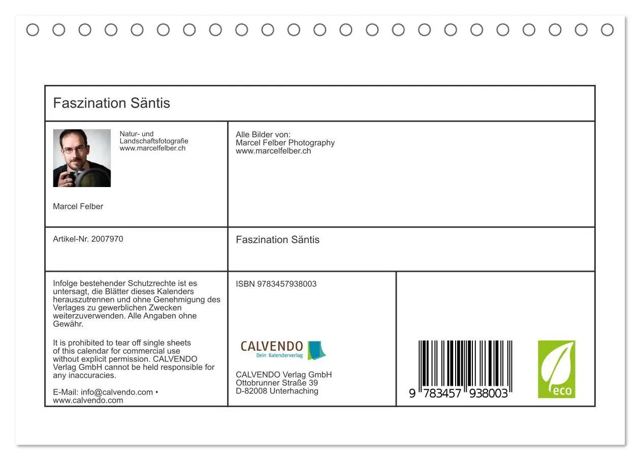 Bild: 9783457938003 | Faszination Säntis (Tischkalender 2026 DIN A5 quer), CALVENDO...