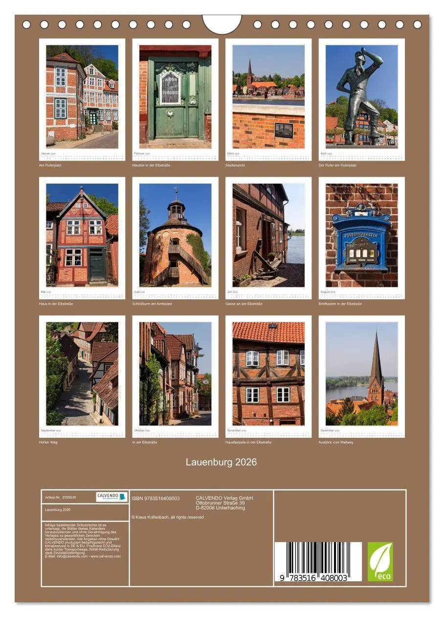 Bild: 9783516408003 | Lauenburg 2026 (Wandkalender 2026 DIN A4 hoch), CALVENDO...