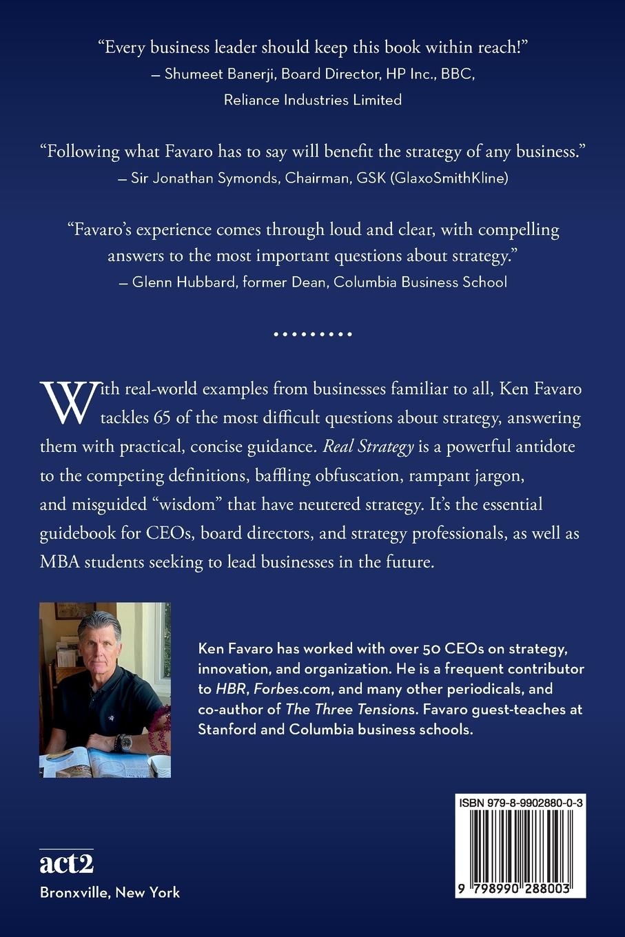 Rückseite: 9798990288003 | Real Strategy | Ken Favaro | Taschenbuch | Englisch | 2024 | act2, LLC