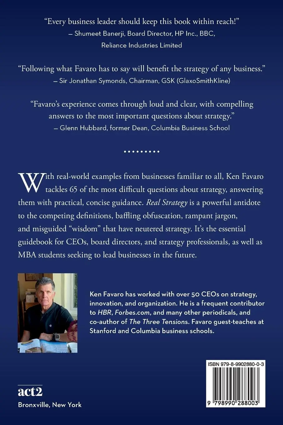 Rückseite: 9798990288003 | Real Strategy | Ken Favaro | Taschenbuch | Englisch | 2024 | act2, LLC