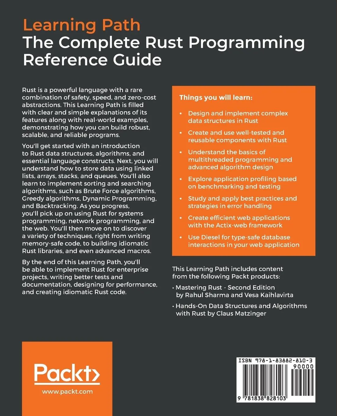 Rückseite: 9781838828103 | The Complete Rust Programming Reference Guide | Rahul Sharma (u. a.)
