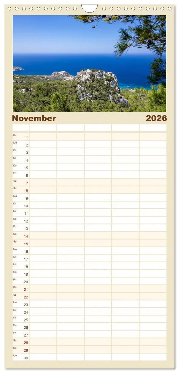 Bild: 9783516498103 | Familienplaner 2026 - Rhodos und Symi mit 5 Spalten (Wandkalender,...