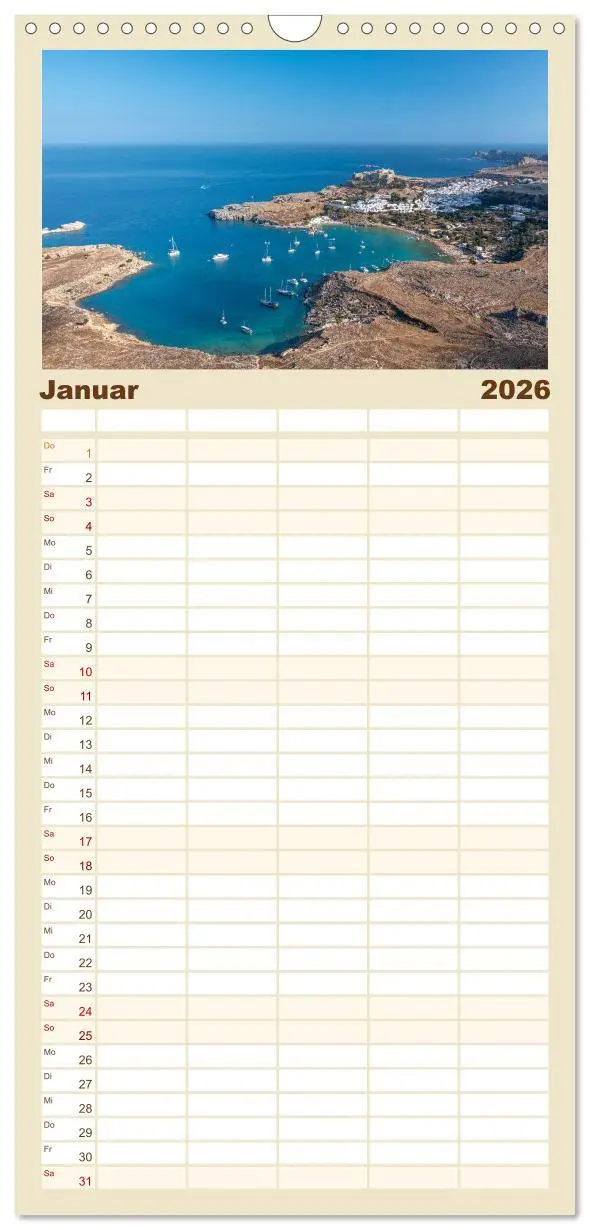 Bild: 9783516498103 | Familienplaner 2026 - Rhodos und Symi mit 5 Spalten (Wandkalender,...