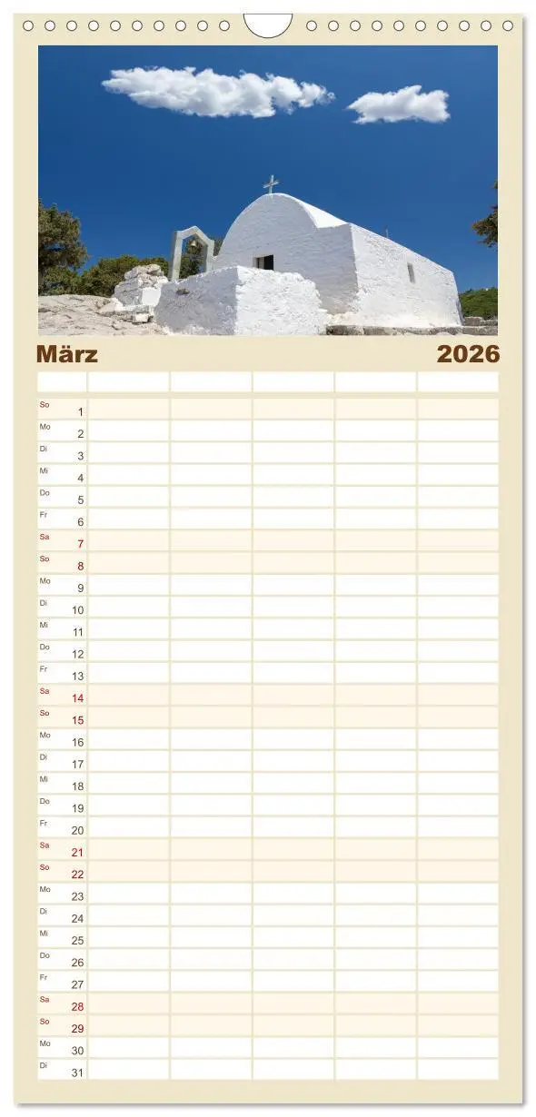 Bild: 9783516498103 | Familienplaner 2026 - Rhodos und Symi mit 5 Spalten (Wandkalender,...