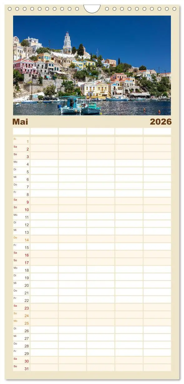 Bild: 9783516498103 | Familienplaner 2026 - Rhodos und Symi mit 5 Spalten (Wandkalender,...