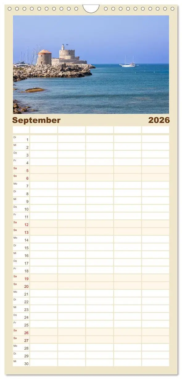 Bild: 9783516498103 | Familienplaner 2026 - Rhodos und Symi mit 5 Spalten (Wandkalender,...