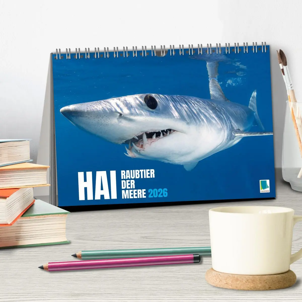 Bild: 9783516638103 | Hai: Raubtier der Meere (Tischkalender 2026 DIN A5 quer), CALVENDO...