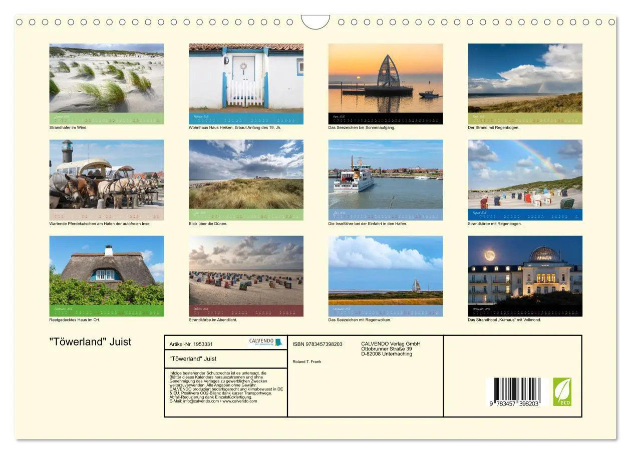 Bild: 9783457398203 | "Töwerland" Juist (Wandkalender 2026 DIN A3 quer), CALVENDO...