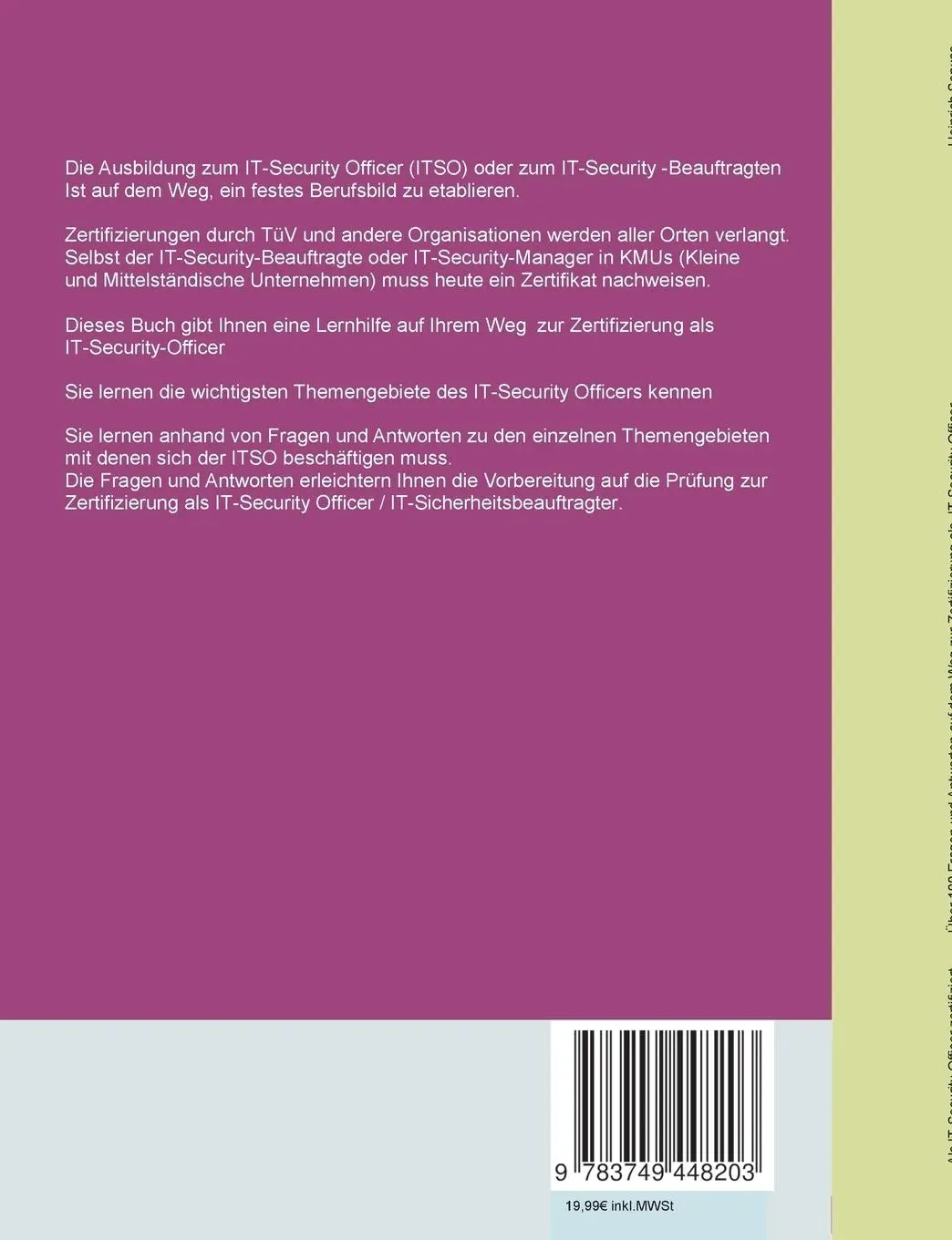 Rückseite: 9783749448203 | Als IT-Security Officer zertifiziert | Heinrich Serwas | Taschenbuch