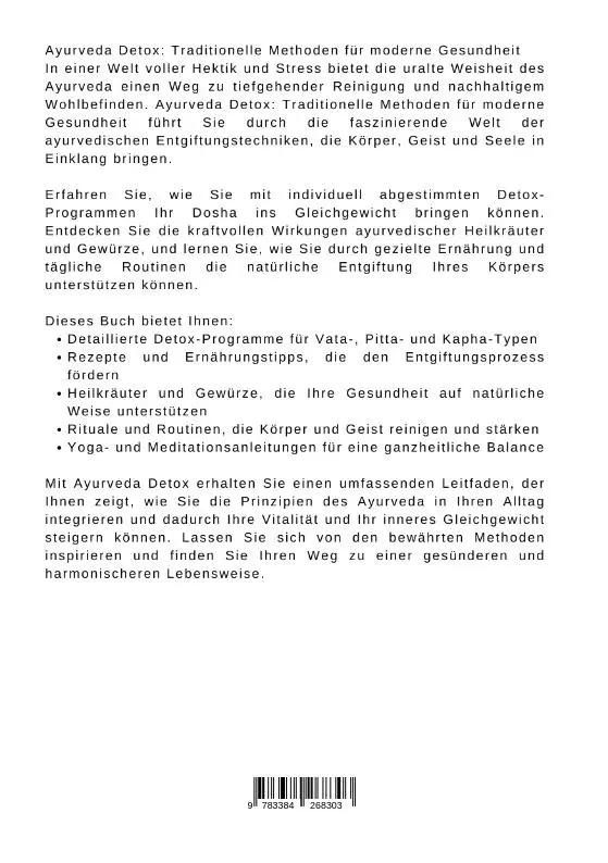 Rückseite: 9783384268303 | Ayurveda Detox | Traditionelle Methoden für moderne Gesundheit | Gupta